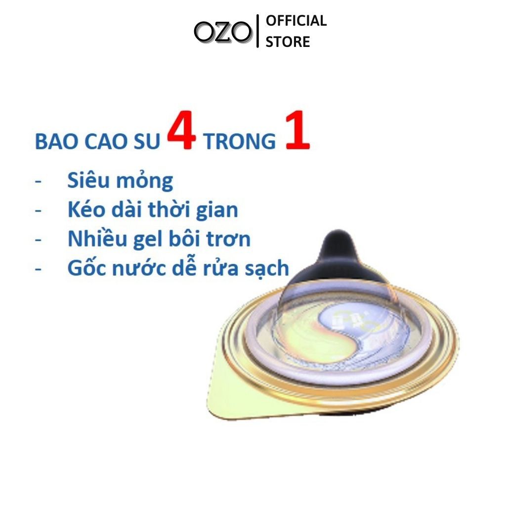 Bao cao su OZO 0.01 Ice &amp; Fire mỏng, nhiều gel bôi trơn, cảm giác lửa băng mới lạ - Hộp 10 bcs-olo store