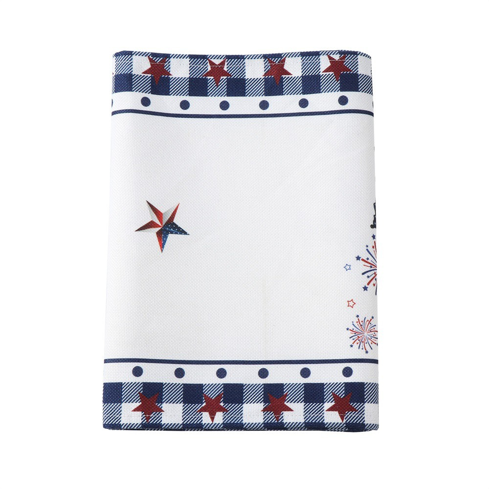 MIOSHOP 13x72inches Party Decorations Table Runner American Stars 4th of July Tablecloth Red Truck Patriotic Independence Day Table Decor Kitchen Dining American Flag