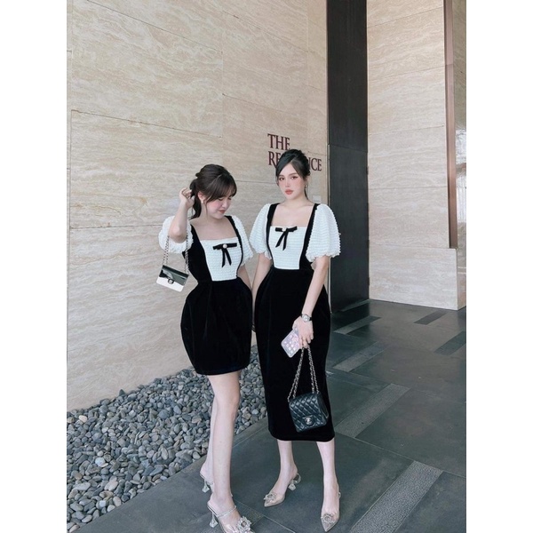 [ CHUBBY BIGSIZE ] ĐẦM PHỐI NƠ KÈM TAG BIGSIZE