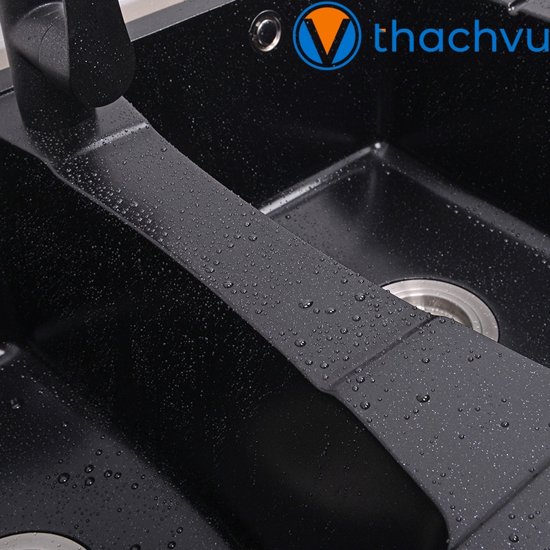 ✅GIÁ SỐC✅ Chậu rửa chén bát bằng đá nhân tạo, bồn rửa bát đá granite 2 hố 1 cánh, chậu đá nhà bếp kèm xiphong 116x49.