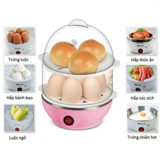 Máy Luộc Trứng Và Hấp Thực Phẩm Egg Poacher 2 Tầng💥SIÊU HOT💥