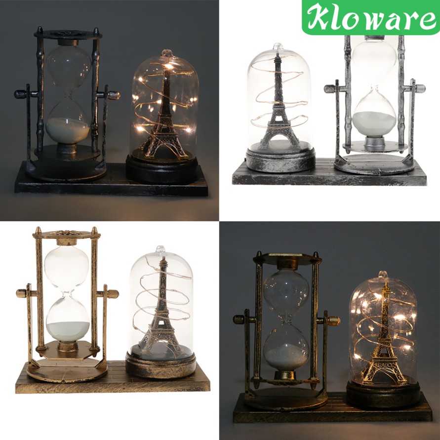 [Kloware] Đồng Hồ Cát Hẹn Giờ Với Đèn Tích Hợp Cho Tủ Rượu Vang Trang Trí Màu Vàng