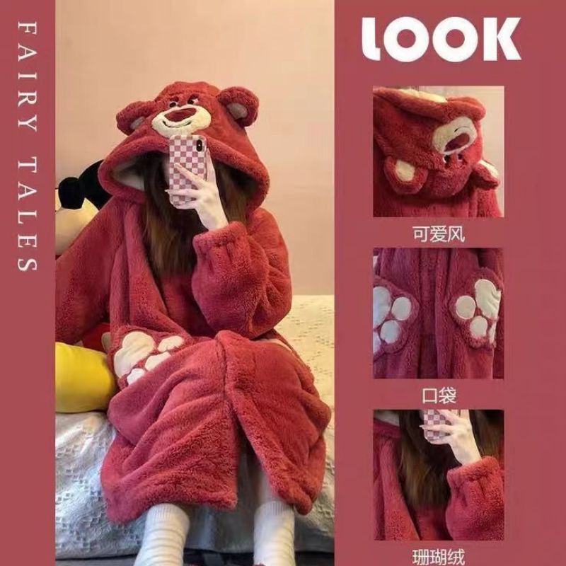 Áo Choàng Pijama Lông (sẵn xanh da trời) | BigBuy360 - bigbuy360.vn