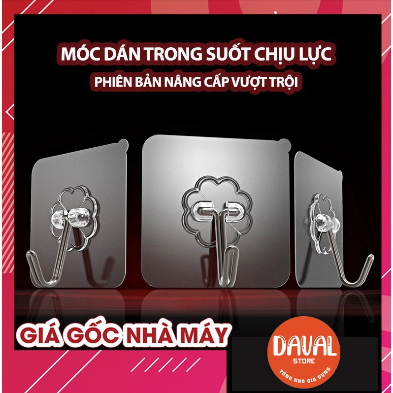 Móc dán tường❤️SALE❤️Móc dán tường trong suốt chịu lực siêu chắc chắn siêu bền siêu dính treo đồ tiện lợi