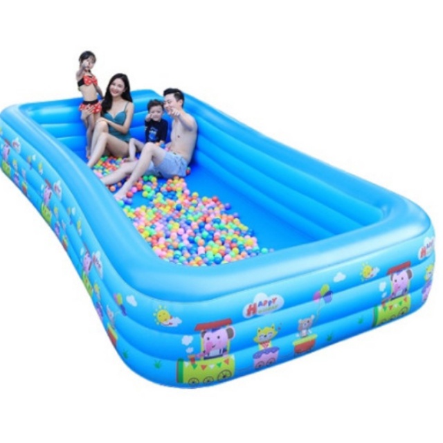 Bể Bơi 1m5 Loại Dày Kích Thước Đủ Cho Bé 3 Tầng, Bể Bơi Bơm Hơi Có Đáy Chống Trơn - Tặng Kèm Keo Vá
