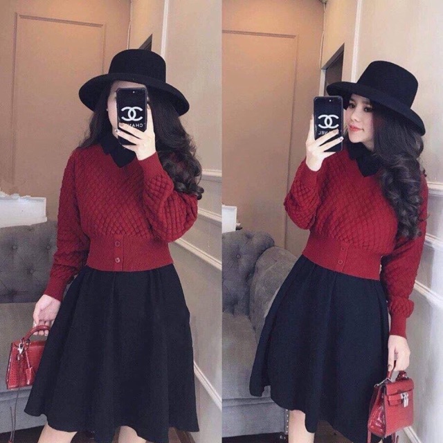 Bộ set váy len