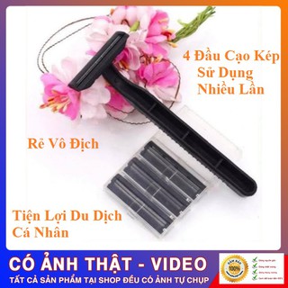Bộ dao dạo râu kèm 4 lưỡi kép thay thế evanst
