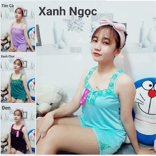 Đồ bộ ngủ đùi bản thun lạnh dễ thương từ 40-75kg