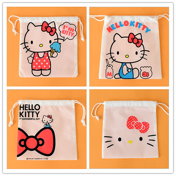Hellokitty Túi Dây Rút Mini Hình Hello Kitty Xinh Xắn Phong Cách Hàn Quốc
