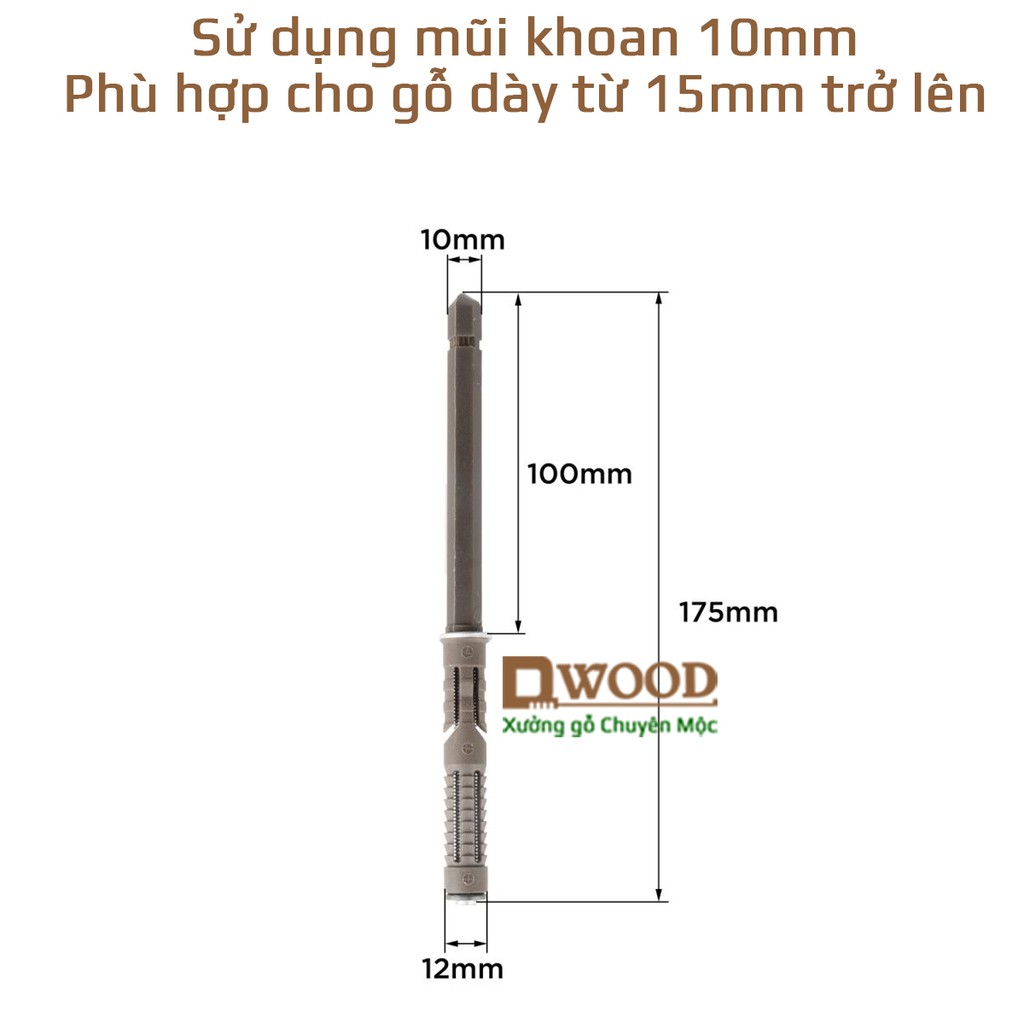 Chốt âm đỡ kệ Dwood treo tường chịu lực lớn