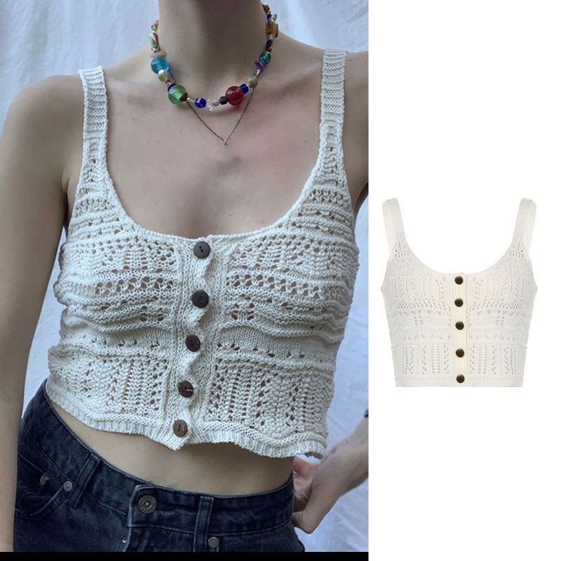 Áo Lửng Đan Len Không Tay Thời Trang Quyến Rũ Dành Cho Nữ