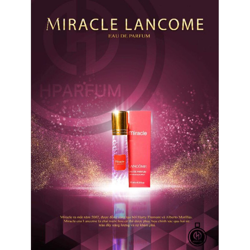 Nước hoa Hparfum Lancome Miracle Tinh dầu thơm dạng lăn mini 12ml