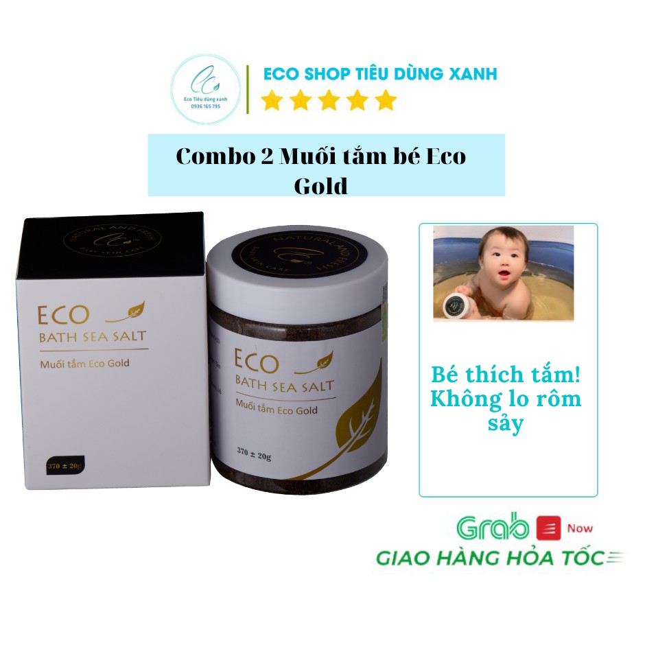 Combo 2 lọ muối tắm bé Sinh Dược Eco Gold 370g