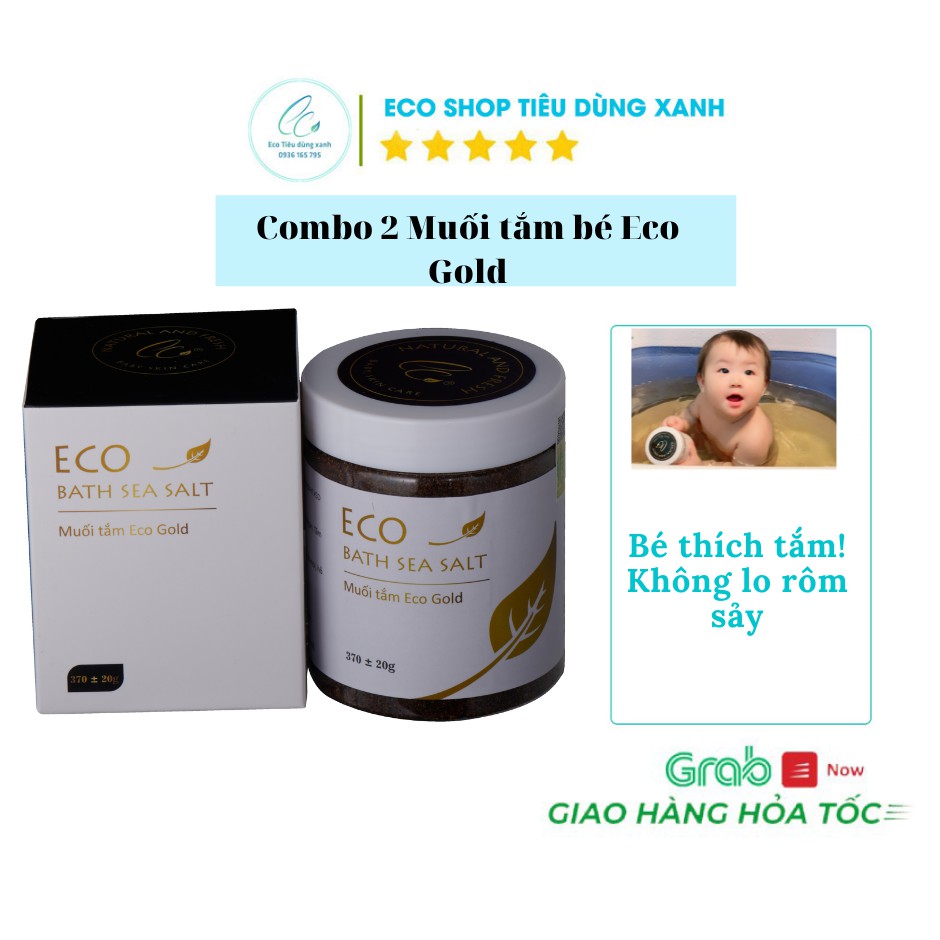 Combo 2 lọ muối tắm bé Eco Gold Sinh Dược 370g