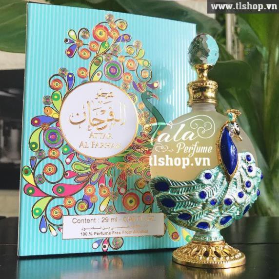 TINH DẦU NƯỚC HOA NỘI ĐỊA DUBAI ATTAR AL FARHAN 29ML - CÔNG XANH NỘI ĐỊA SỐ 46