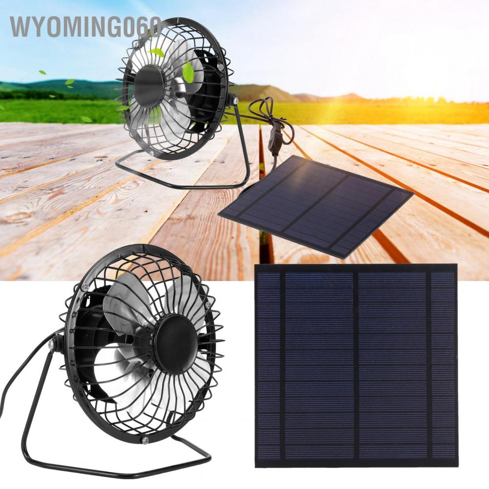 [Hàng Sẵn] Bảng điều khiển năng lượng mặt trời nhỏ 5W với quạt làm mát di động Bộ bảng quang điện cho nhà kính【Wyoming060】