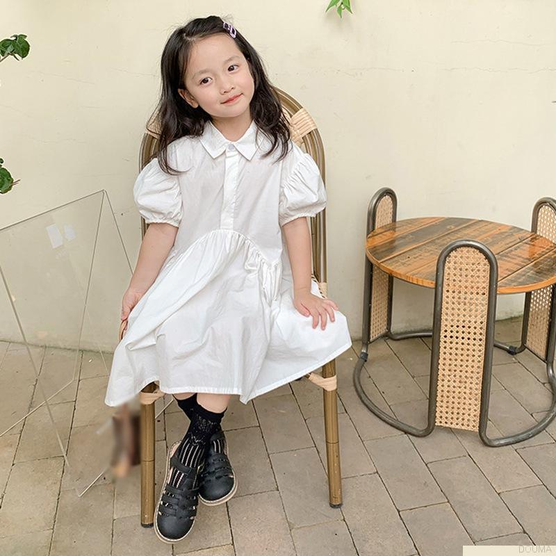 Đầm búp bê tay phồng dáng rộng thời trang mùa hè thanh lịch cho bé gái