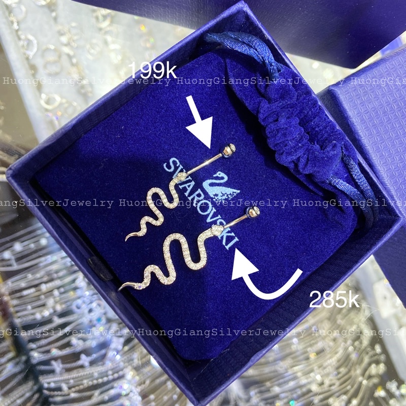Khuyên rốn hình rắn nhỏ bạc s925 xi kim - HuongGiangSilver