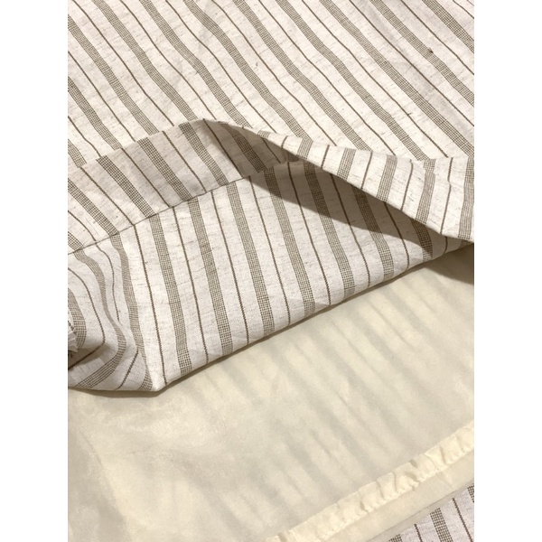 Rosy.Vintage| Chân váy Nhật chữ A xô sọc nâu