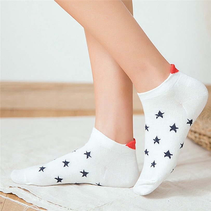 Vớ cotton nữ in hình trái tim dễ thương