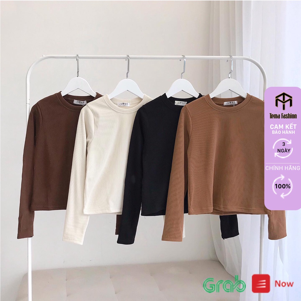 Áo thun tay dài TEMA cao cấp- áo thun nữ tay dài len tăm nhung cao cấp dày dặn cực ấm 2021 | BigBuy360 - bigbuy360.vn