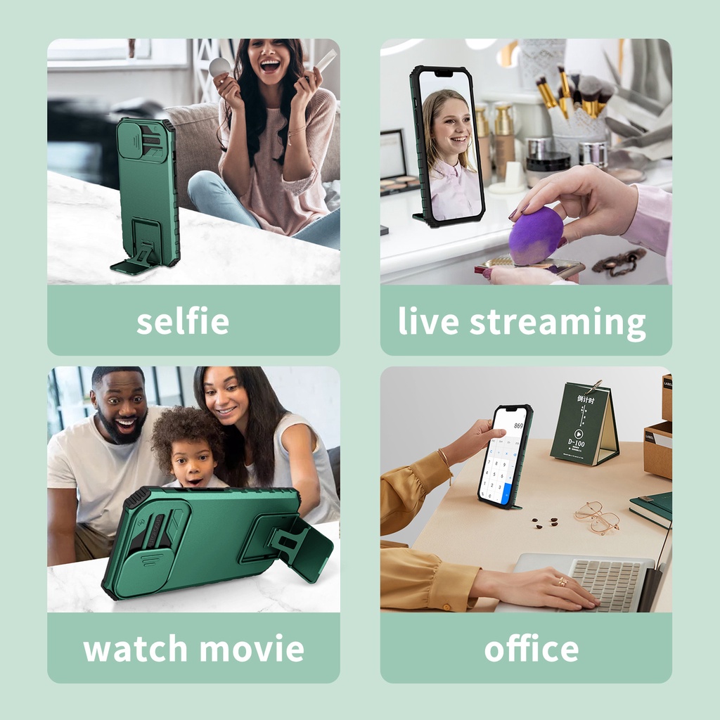 Ốp Điện Thoại Siêu Mỏng Có Thanh Trượt Bảo Vệ Camera Cho iphone 12 Pro Max 7 8 Plus X Xs Max XR