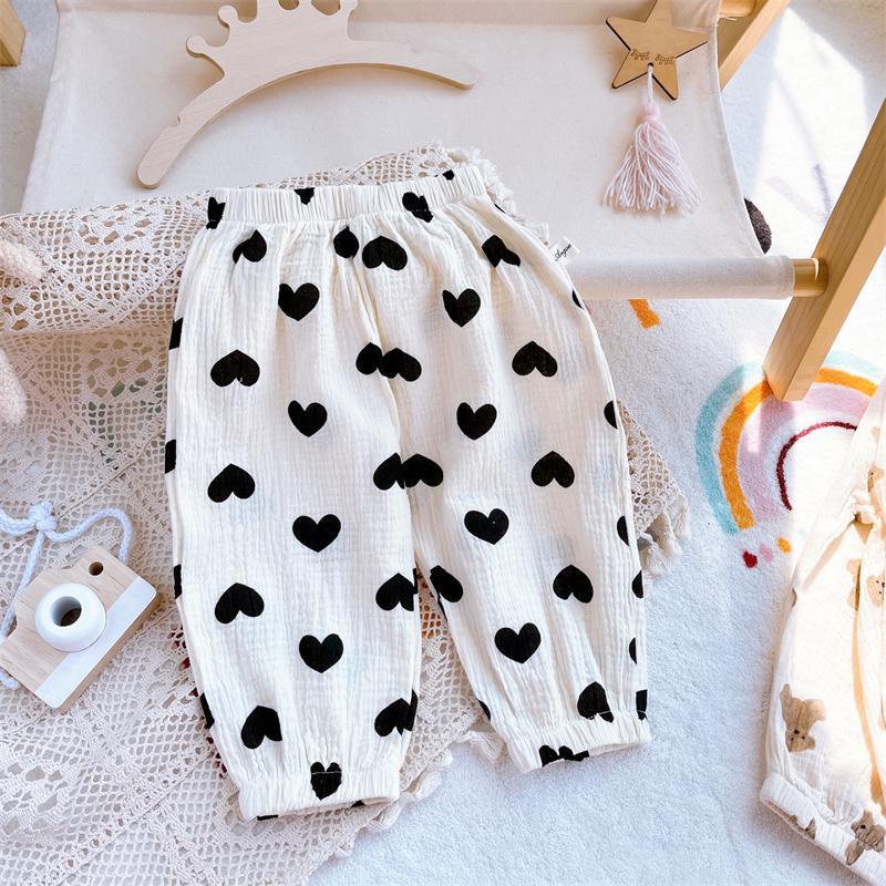 [Babycat Hàng Có Sẵn Bán Chạy Quần Dài Dáng Rộng Bằng Cotton Nguyên Chất Chống Muỗi Phong Cách Phương Tây Nhật Bản Thời Trang Mùa Hè Giản Dị Thấm Hút Mồ Hôi Dành Cho Bé Gái