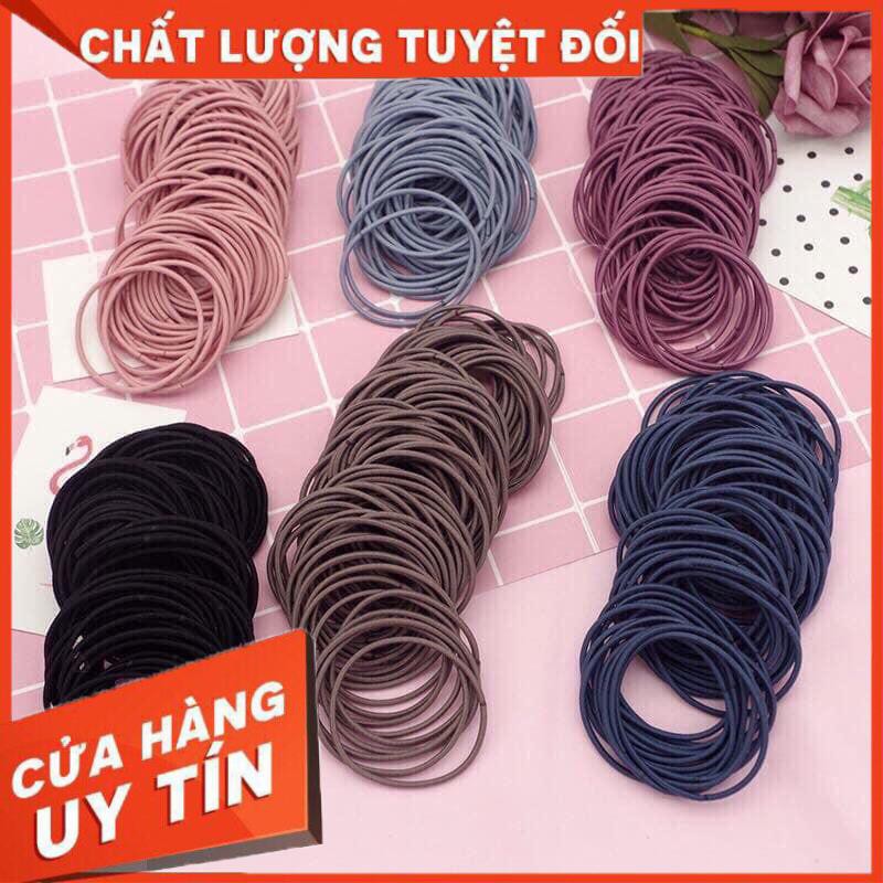 [Xả kho + free ship] Buộc tóc 100 cái có túi zip đựng tiện lơi