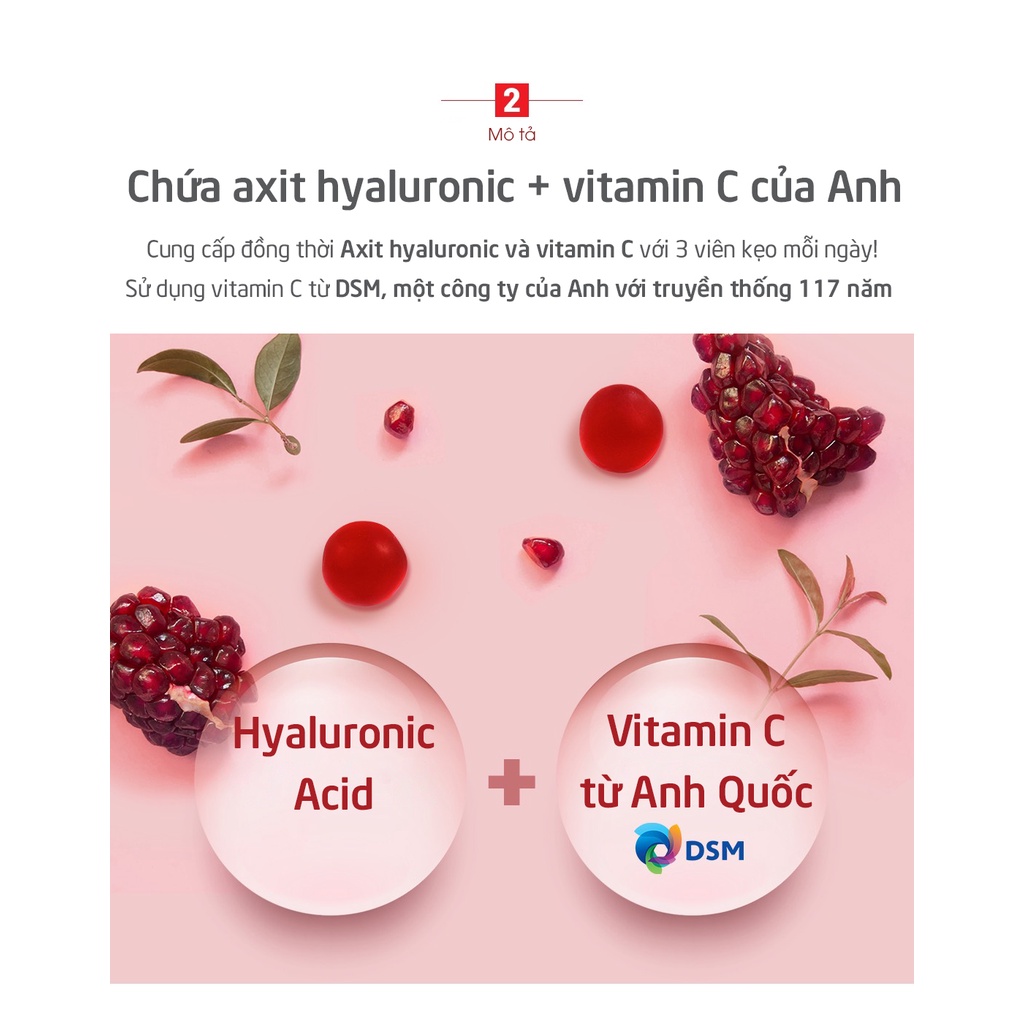 Kẹo dẻo collagen lựu và vitamin c boto gummy pomegranate low molecular - ảnh sản phẩm 6