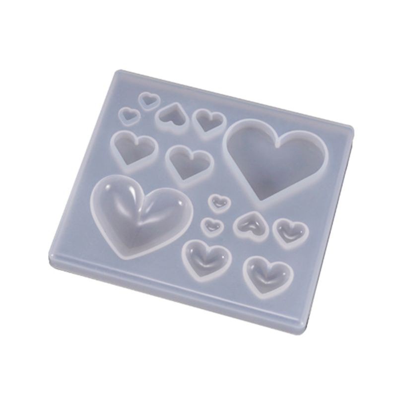 Khuôn silicone làm kẹo đồ thủ công epoxy resin UV DIY tạo hình trái tim trang trí