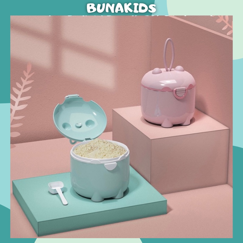 Hộp đựng sữa bột, chia sữa loại 150 gram tặng thìa cao cấp cho bé Bunakids AD47