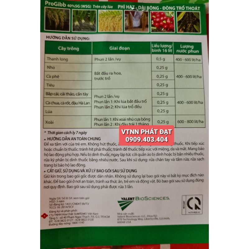 Phân Bón Lá Cao Cấp PROGIB 40%SG