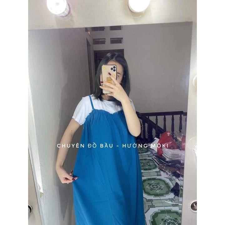 Yếm bầu liền áo thời trang thiết kế vải cát hàn mềm mát MSP257 Mom and Baby