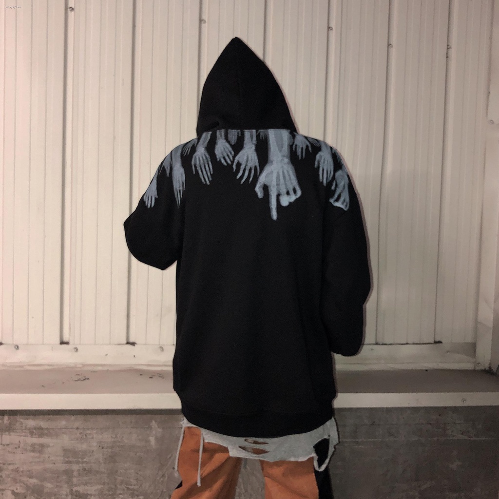 Áo hoodie dáng rộng in hình bàn tay phong cách đường phố thời trang xuân thu độc đáo cho nam và nữ | BigBuy360 - bigbuy360.vn
