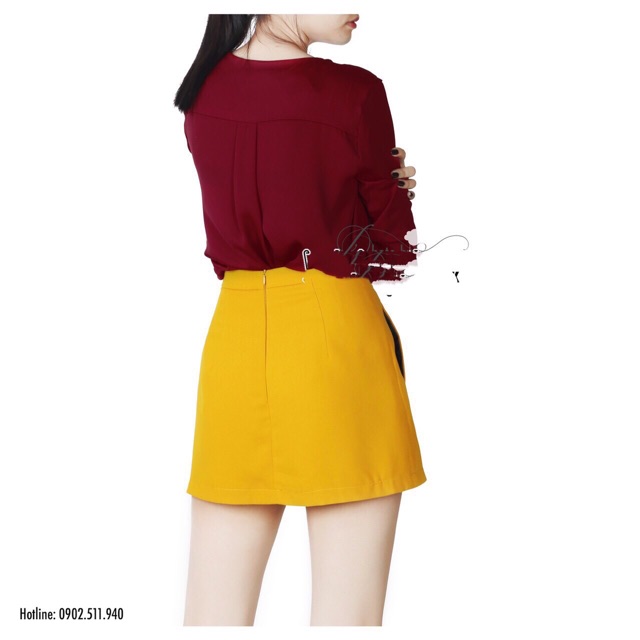 Chân váy kèm quần chất tuyết mưa 2 màu trẻ trung_kèm ảnh thật phía sau