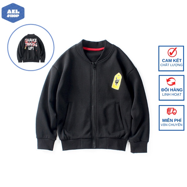 Áo khoác bomcer bé trai AKL 25kg đến 45kg,  áo khoác nỉ cho bé 5 đến 14 tuổi hàng Quảng Châu cao cấp