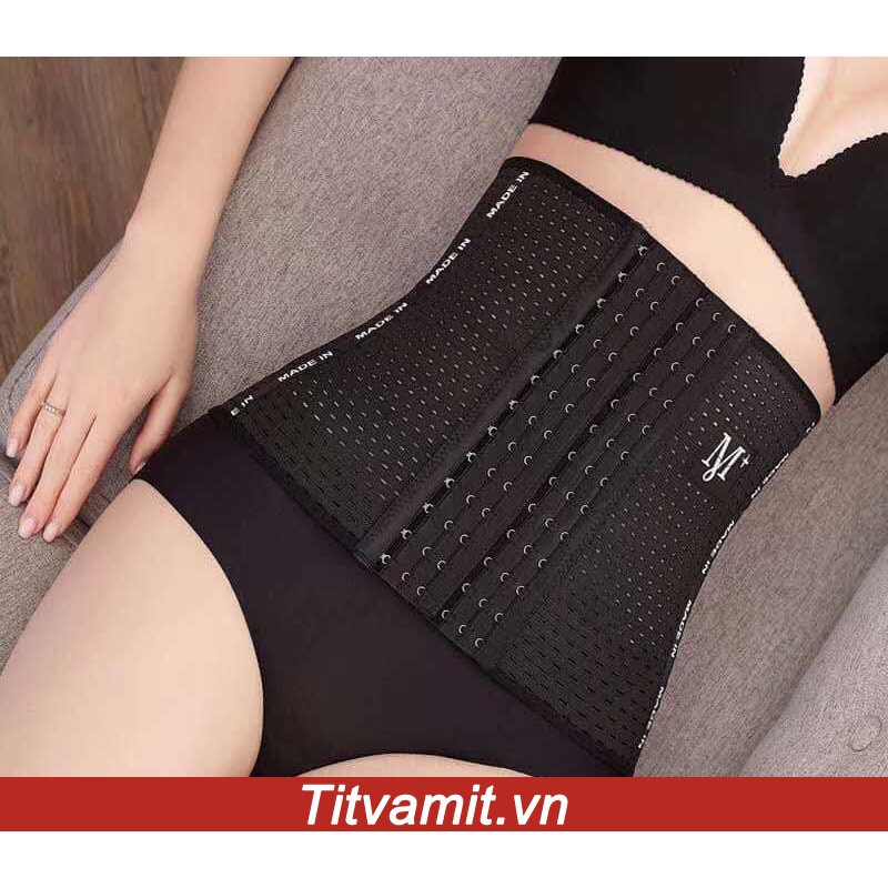 [Hàng Loại 1] Đai gen nịt bụng 6 nấc thông hơi cài M+, đai nịt bụng giảm mỡ sau sinh chống cuộn đình hình dáng thon