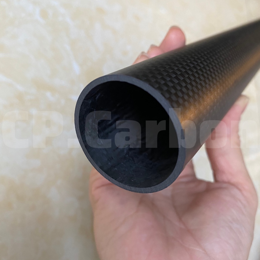 Ống Carbon 3K rỗng dài 1 mét đường kính ngoài 39mm, đường kính trong 35mm