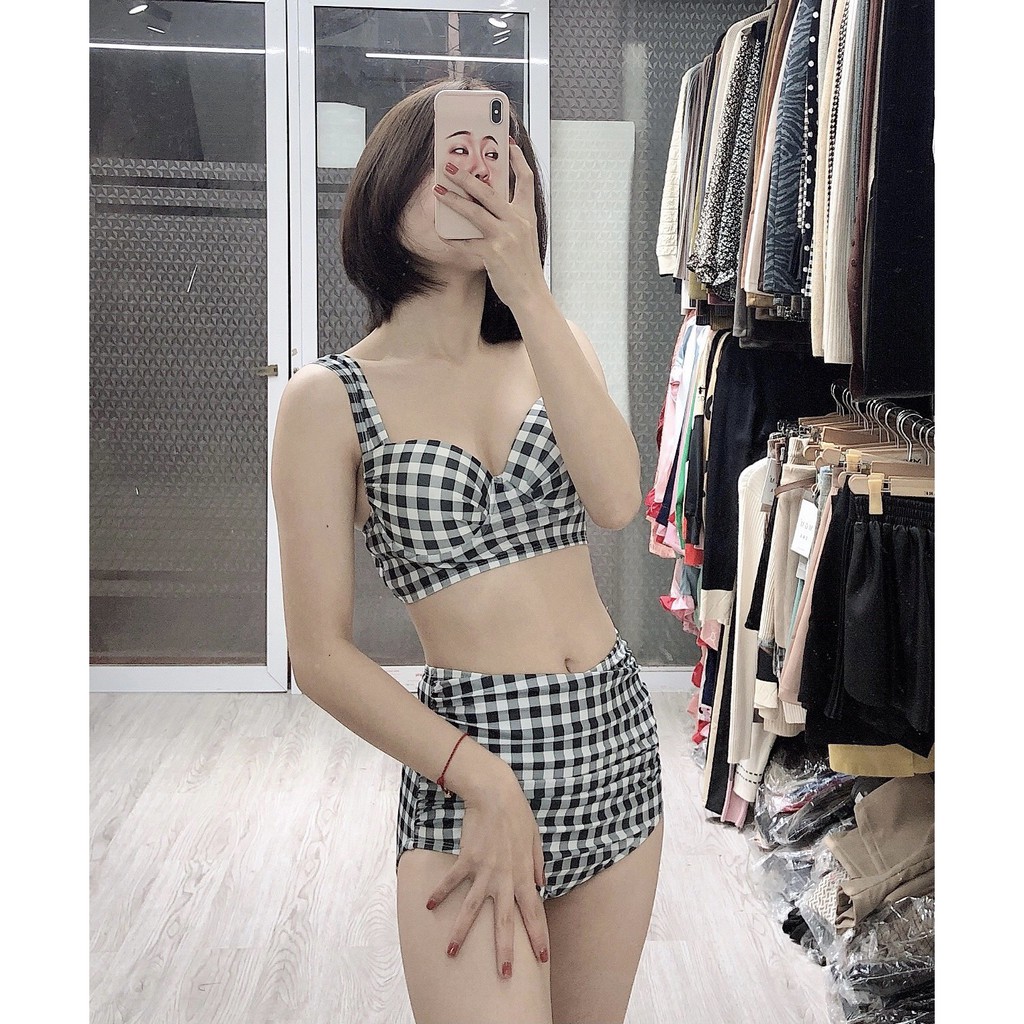 Bikini hai mảnh lá cọ cạp cao đẹp mặc đi biển đi bơi ( Hàng loại 1)