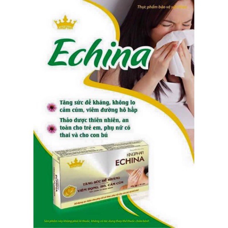 ECHINA Kingphar - Hộp 30 viên  – Tăng cường miễn dịch, giảm ho, cảm cúm