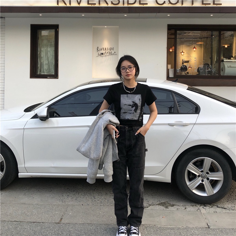 Áo Thun Tay Ngắn Dáng Ôm Thiết Kế Độc Đáo Thời Trang Cá Tính Cho Nữ