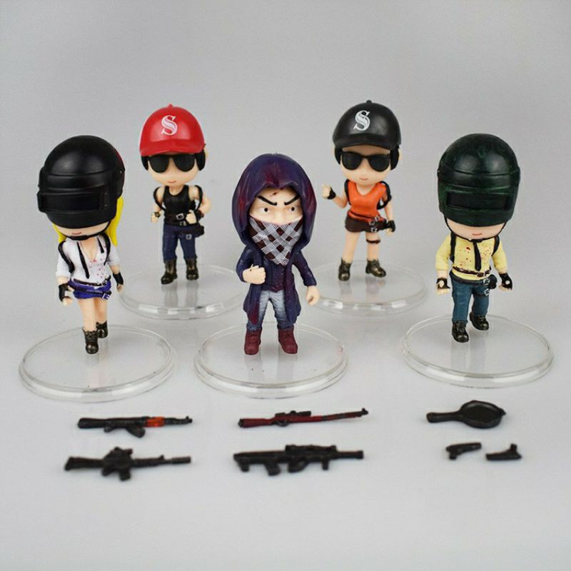 Set 6 Topper Cắm Trang Trí Bánh Kem Hình Người Chơi Game Pubg