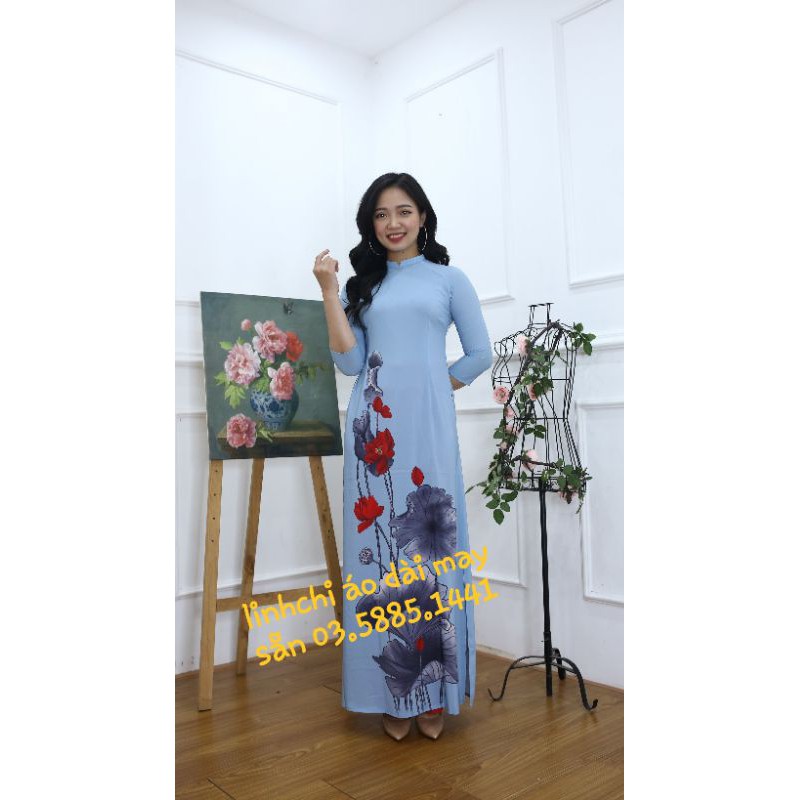 áo dài thiết kế siêu phẩm đi chơi lễ chùa tay lỡ cổ tàu | BigBuy360 - bigbuy360.vn