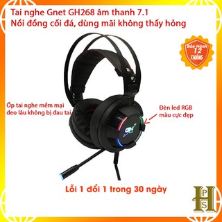 [Mã ELFLASH3 hoàn 10K xu đơn 20K] Tai Nghe Gaming GNet GH268 - Led RGB - Âm Thanh 7.1 Cổng USB - BH 12 Tháng chính hãng
