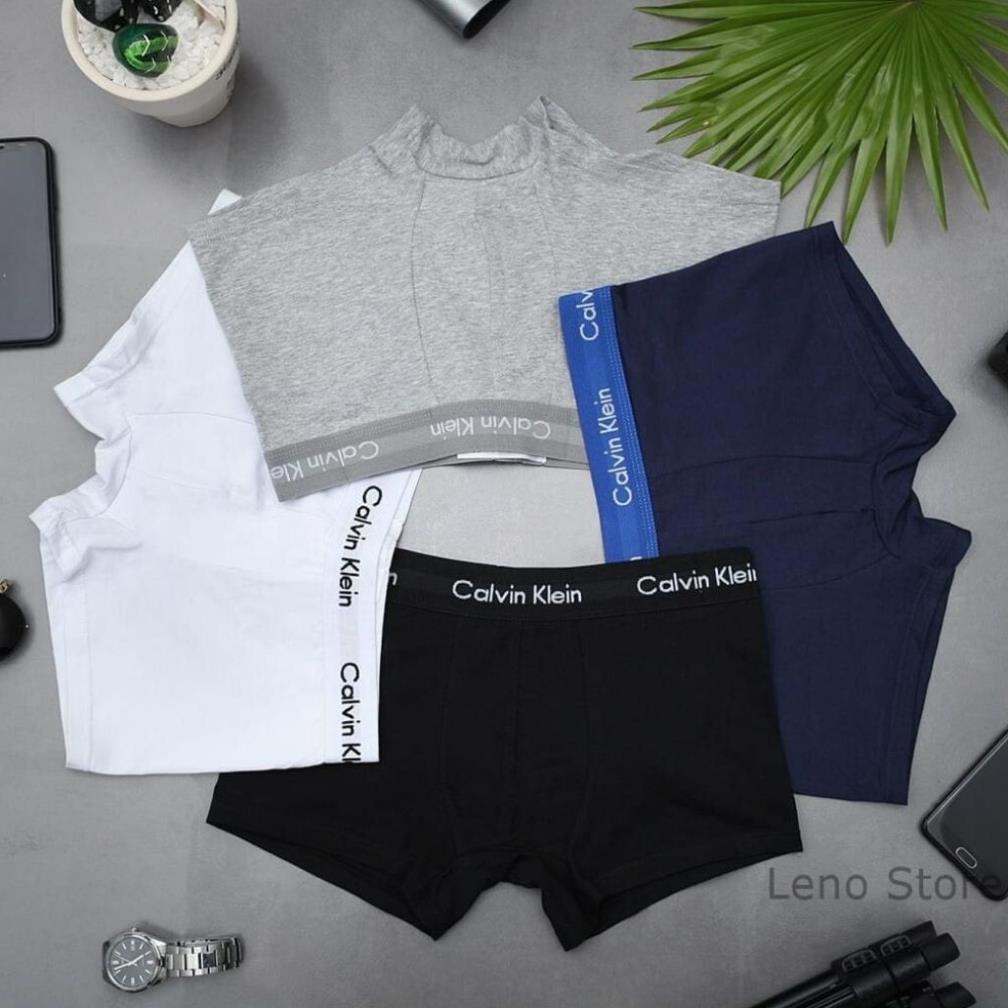 [ FREE SHIP ] Quần lót quần sịp nam quần boxer cotton co giãn 4 màu : Đen - Trắng - Ghi - Đỏ - cạp chữ dệt  ྇