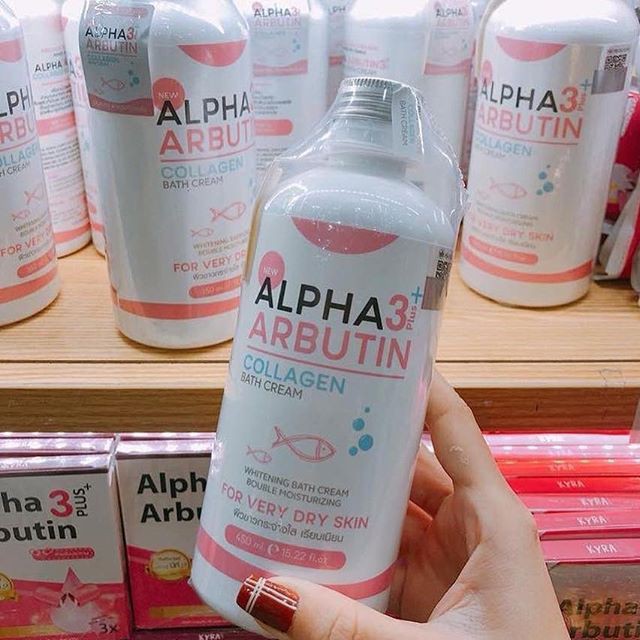Sữa Tắm Dưỡng Sáng Mịn Da Body Alpha Arbutin Collagen Bath Cream 450ml - Kem Tắm Dưỡng Sáng Da Toàn Thân