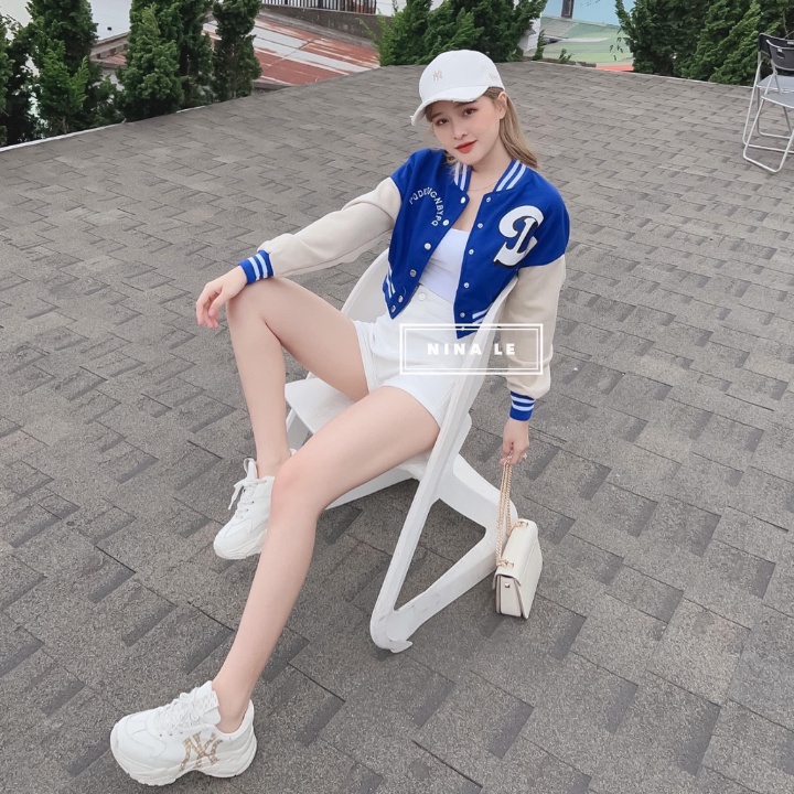 Áo bomber croptop - Áo khoác nữ dáng lửng bấm cúc,from rộng duyên dáng,sexy,phong cách tại sam_sam_shop_1011