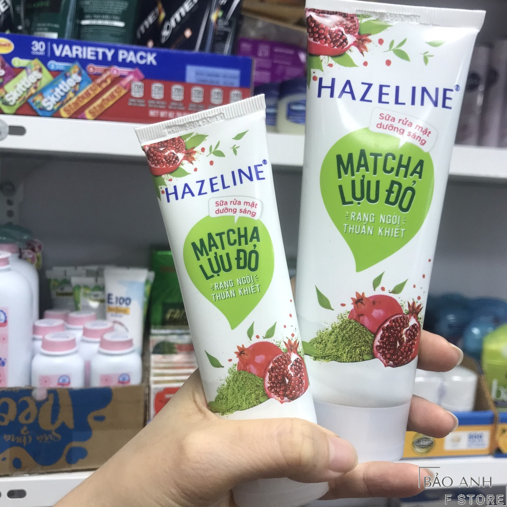 SRM HAZELINE sữa rửa mặt Matcha Lựu Đỏ ,matcha, nghệ hoa cúc 50g / 100g / 40g