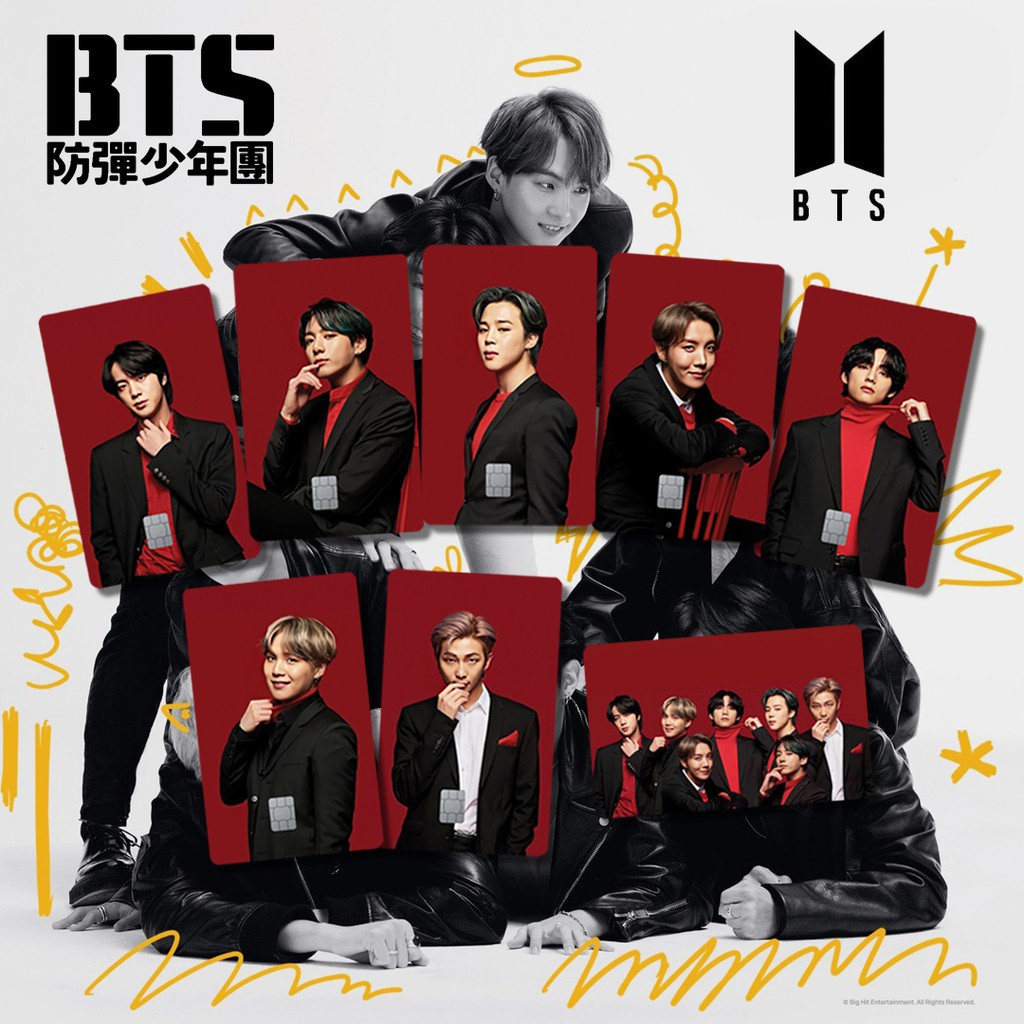 Miếng dán, skin, sticker thẻ ATM, ngân hàng, thẻ xe, thẻ chung cư ( BTS ) | TUTA CARDS