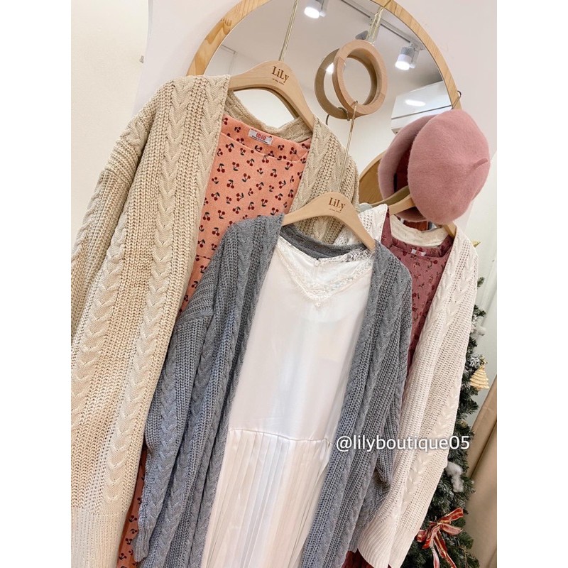 Cardigan len thừng dài (chat chọn màu)